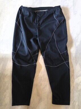 EUC Sugoi Ski Winter Pant Sz L Black White Trim Pockets Ankle Zippers